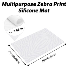 AECHY Zebra Print Heat Resistant Silicone Mat 36"×24"×0.08”