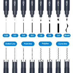 AECHY Dual-Tip Calligraphy Pen 8 Sizes and 4 Different Link Styles