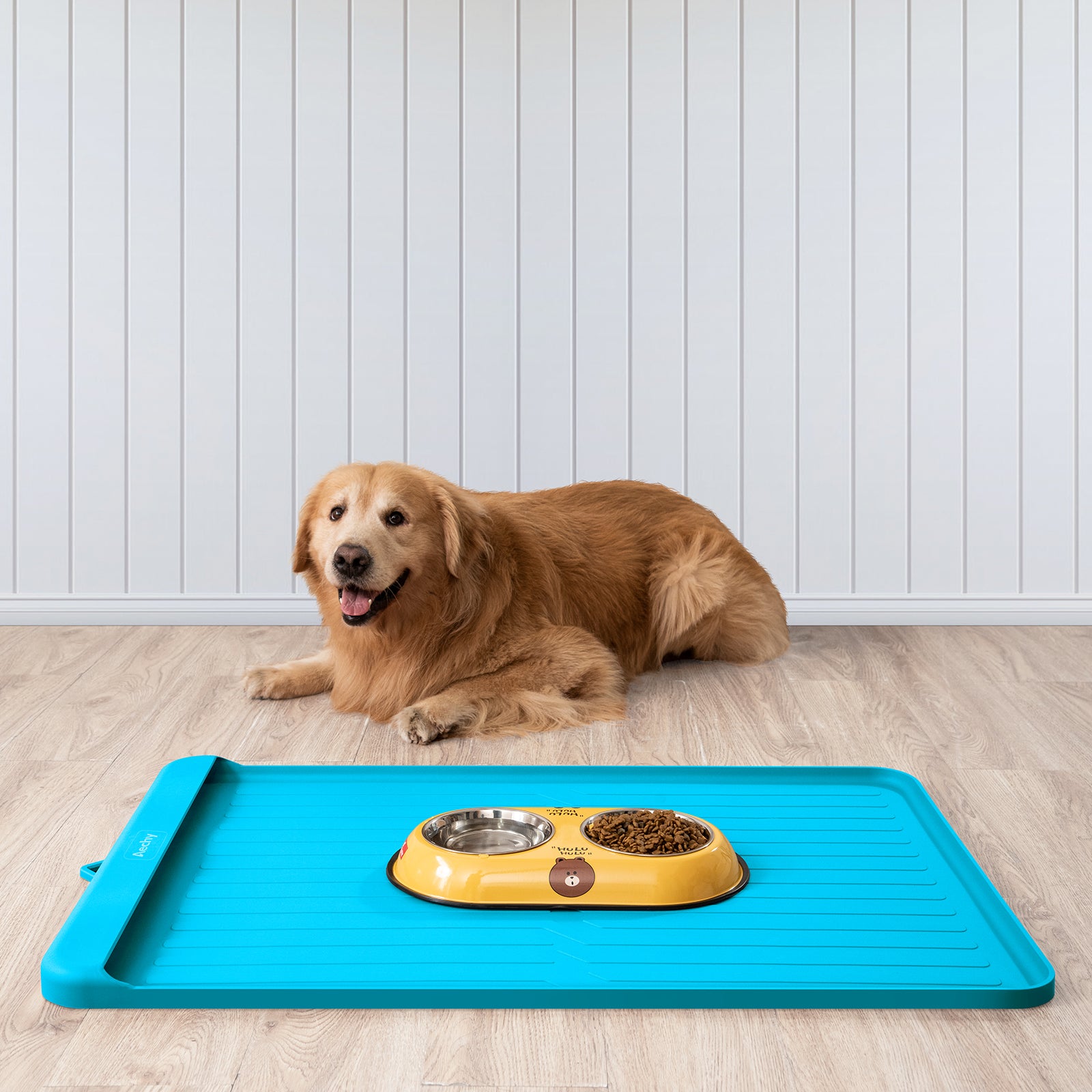 AECHY Dog Mat for Food and Water, Silicone Dog Food Mat with Pocket for  Catches Spill