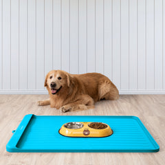Pearhead Pet Anti-Slip Food and Water Mat for Cats, 21 W X 12 H